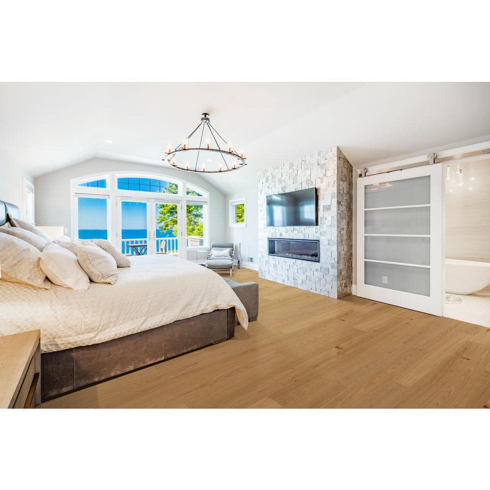 ASPEN FLOORING Teaberry White Oak 1/2 in. T x 7.5 in. W Tongue and Groove Wire Brushed Engineered Hardwood Flooring (30.4 sqft/case)