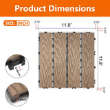 YOFE 1 ft. x 1 ft. DIY Outdoor Composite Wood-Plastic Interlocking Deck Tiles, Garage Floor Tiles in Teak Brown(22 Per Case)