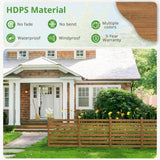 38''W x 46''H Teak Brown Outdoor No Dig Fence Poly Plastic Picket Fence Panel Decorative Garden Privacy Fence(4-Pack)