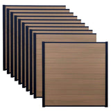 Frame It All 6 ft. x 6 ft. Valla Composite Fence Panel Teak (10-Pack)