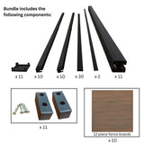Frame It All 6 ft. x 6 ft. Riviera Composite Fence Panel Teak (10-Pack)