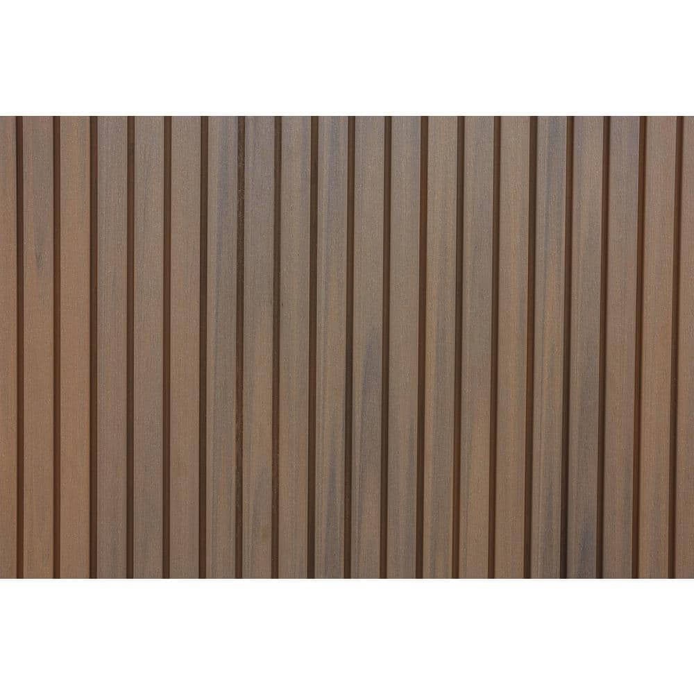 Frame It All 6 ft. x 6 ft. Riviera Composite Fence Panel Teak (10-Pack)