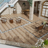 Tidoin Outdoor 1 ft. x 1 ft. Composite Deck Tile in Teak(22 Per Box)