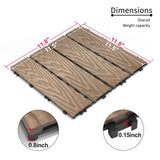 Tidoin Outdoor 1 ft. x 1 ft. Composite Deck Tile in Teak(22 Per Box)