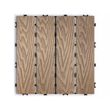 Tidoin Outdoor 1 ft. x 1 ft. Composite Deck Tile in Teak(11 Per Box)