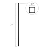 Deckorators 26 in. x .75 in. Textured Black Aluminum Square-Shaped Estate Baluster (10-Pack)