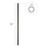 Deckorators 36 in. x .75 in. Textured Black Aluminum Round Classic Baluster (10-Pack)