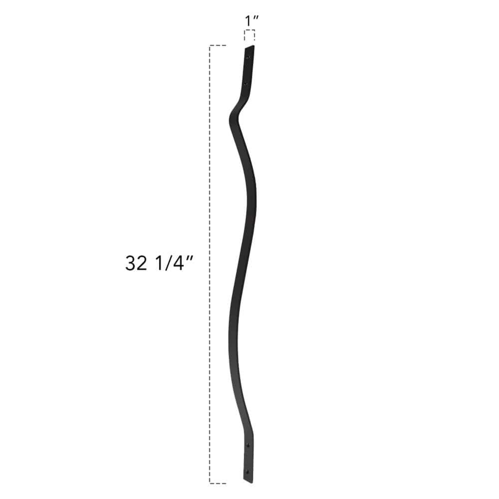 Deckorators 32-1/4 in. x 1 in. Textured Black Aluminum Baroque Baluster (5-Pack)