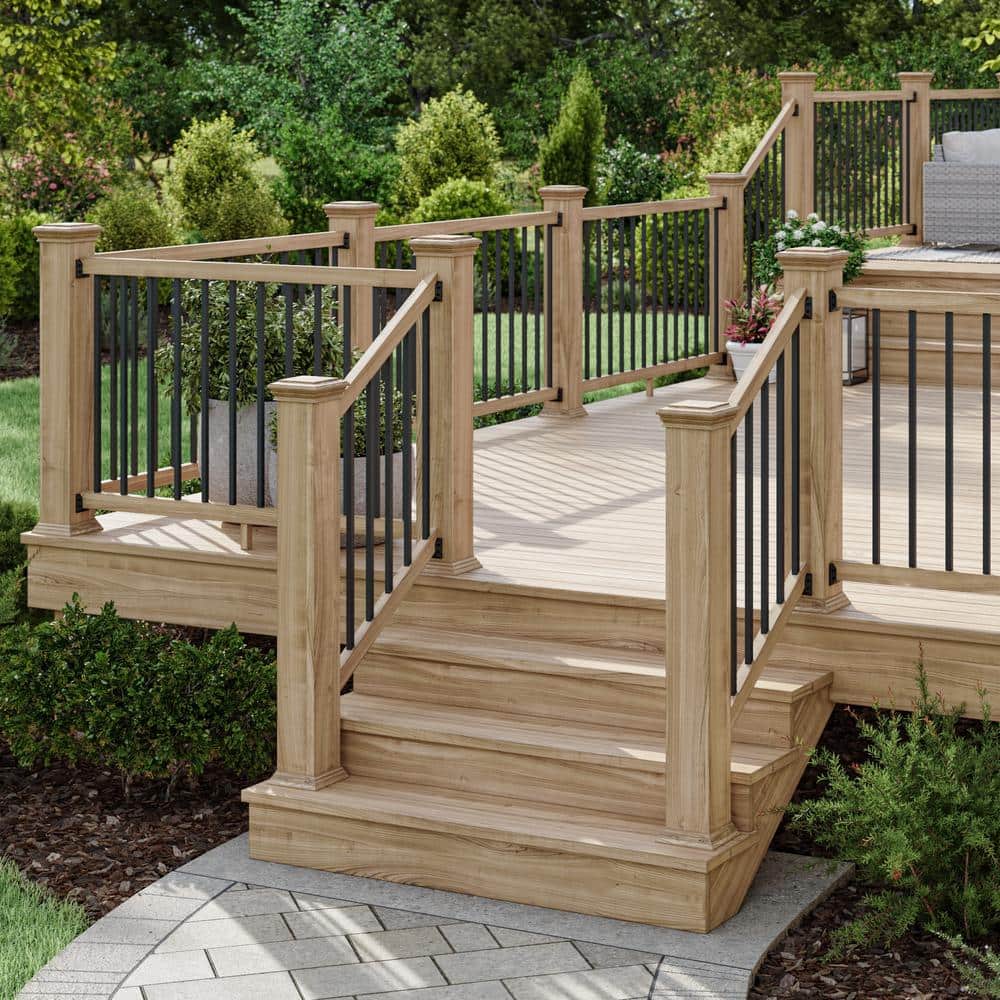 Deckorators 32 in. x .75 in. Textured Black Aluminum Square-Shaped Estate Baluster (100-Pack)