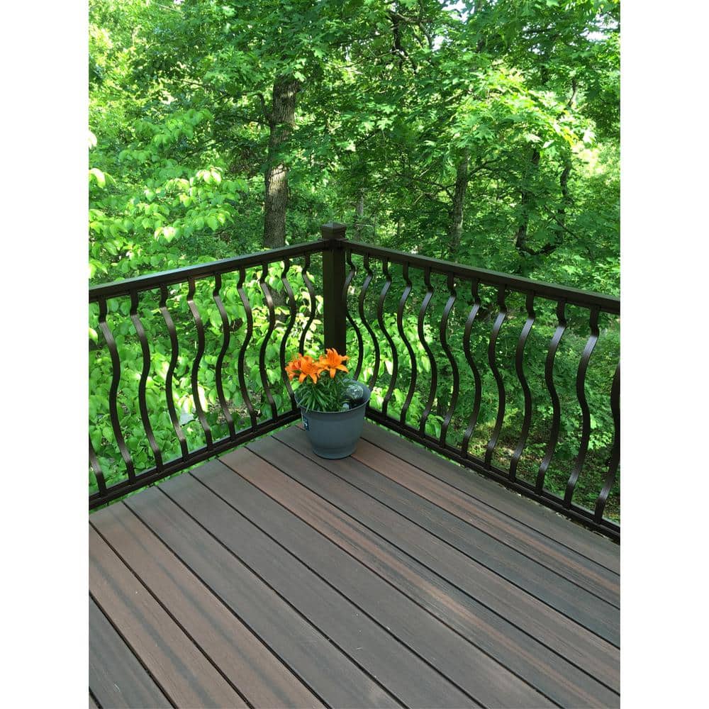EZ Handrail 3 in. x 3 in. x 44 in. Copper Vein Aluminum Post with Welded Base