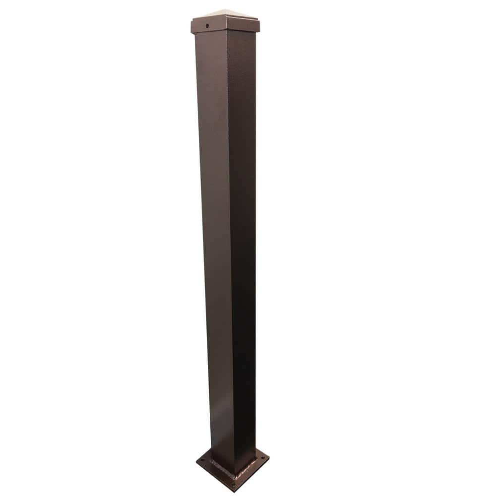 EZ Handrail 3 in. x 3 in. x 44 in. Copper Vein Aluminum Post with Welded Base