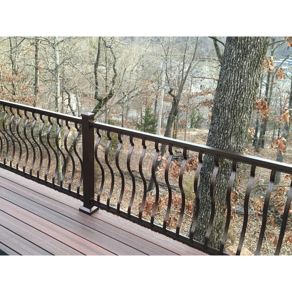 EZ Handrail 3 in. x 3 in. x 44 in. Copper Vein Aluminum Post with Welded Base