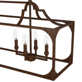Hunter Highland Hill 8 Light Textured Rust Candlestick Chandelier Kitchen Light