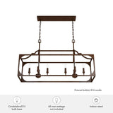 Hunter Highland Hill 8 Light Textured Rust Candlestick Chandelier Kitchen Light