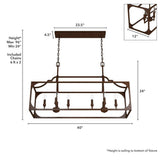 Hunter Highland Hill 8 Light Textured Rust Candlestick Chandelier Kitchen Light