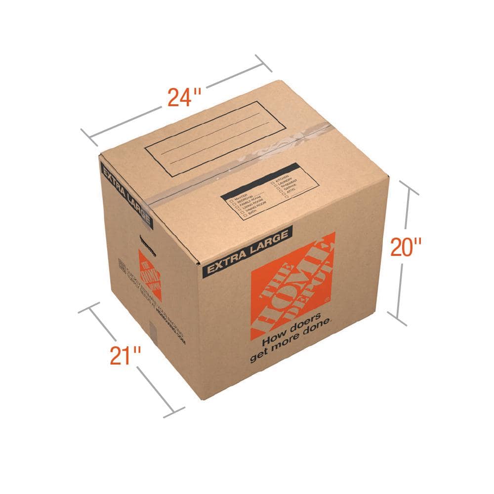The Home Depot 24 in. L x 20 in. W x 21 in. D Extra-Large Moving Box with Handles (30-Pack)