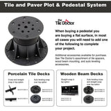 The Tile Doctor 914652-24 Plastic Adjustable Pedestal for Tile and Paver Pedestal System Adjusts 4.25-9.75" (24-Pieces/Box)