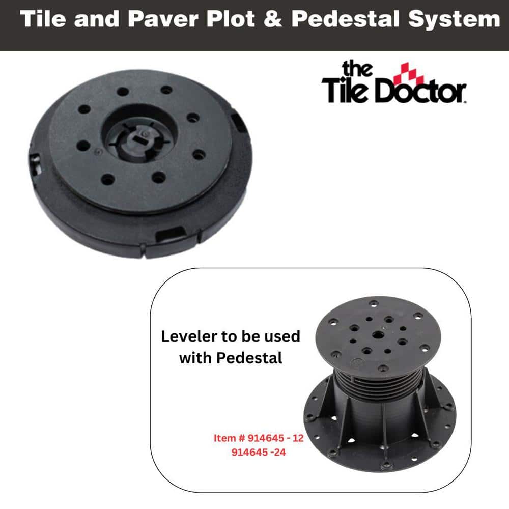 The Tile Doctor 914768-72 Black Center Tile Auto Leveling Head for Adjustable Pedestal for Tile and Paver Pedestal System 72-Pack