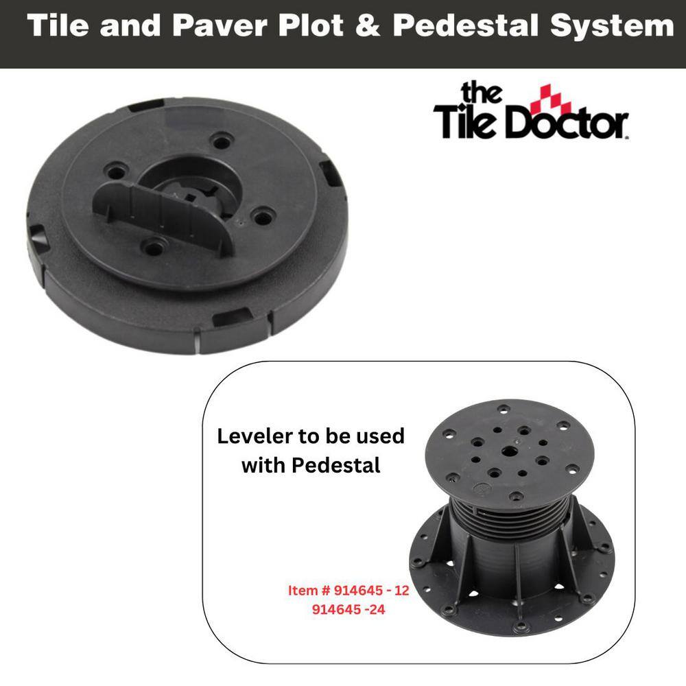 The Tile Doctor 914799-72 Black Wood Beam Auto Leveling Head for Adjustable Pedestal for Tile and Paver Pedestal System 72-Pack