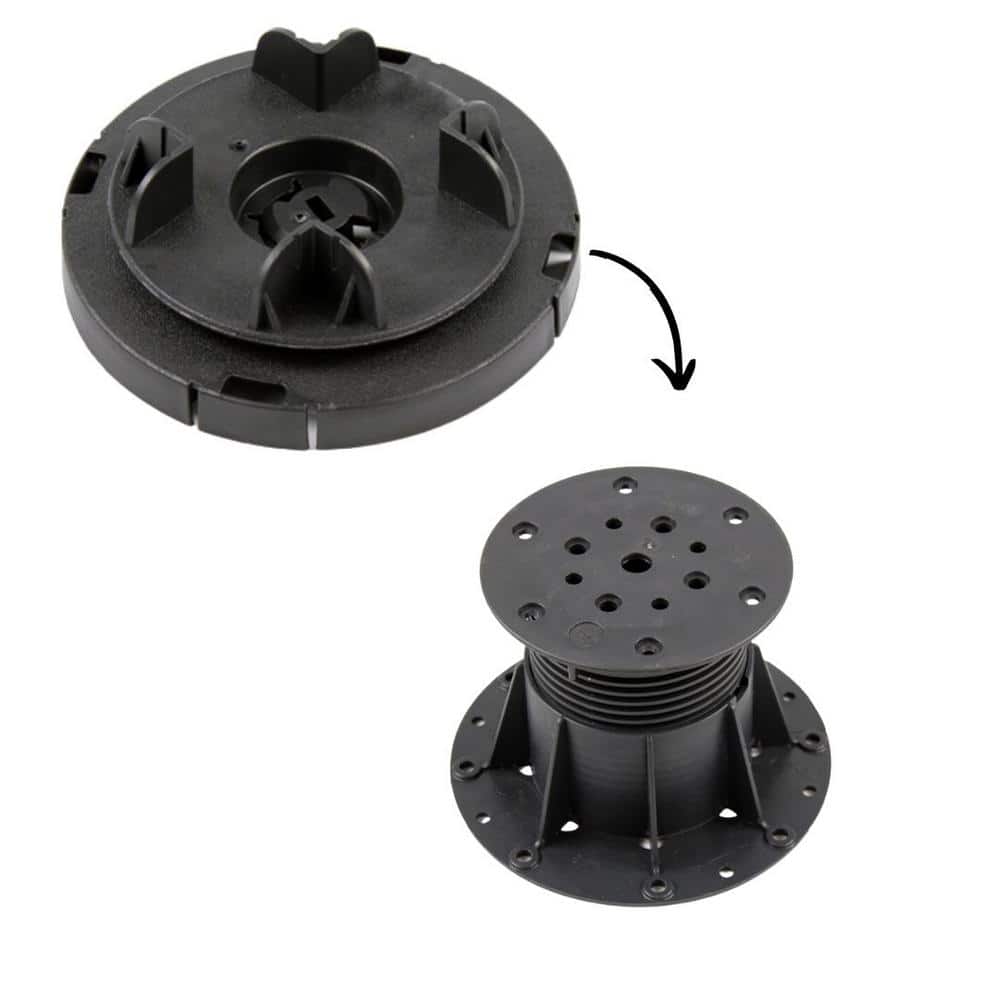 The Tile Doctor 914805-72 Black Wood Beam Auto Leveling Head Holder for Adjustable Pedestal for Tile and Paver Pedestal System 72-Pack