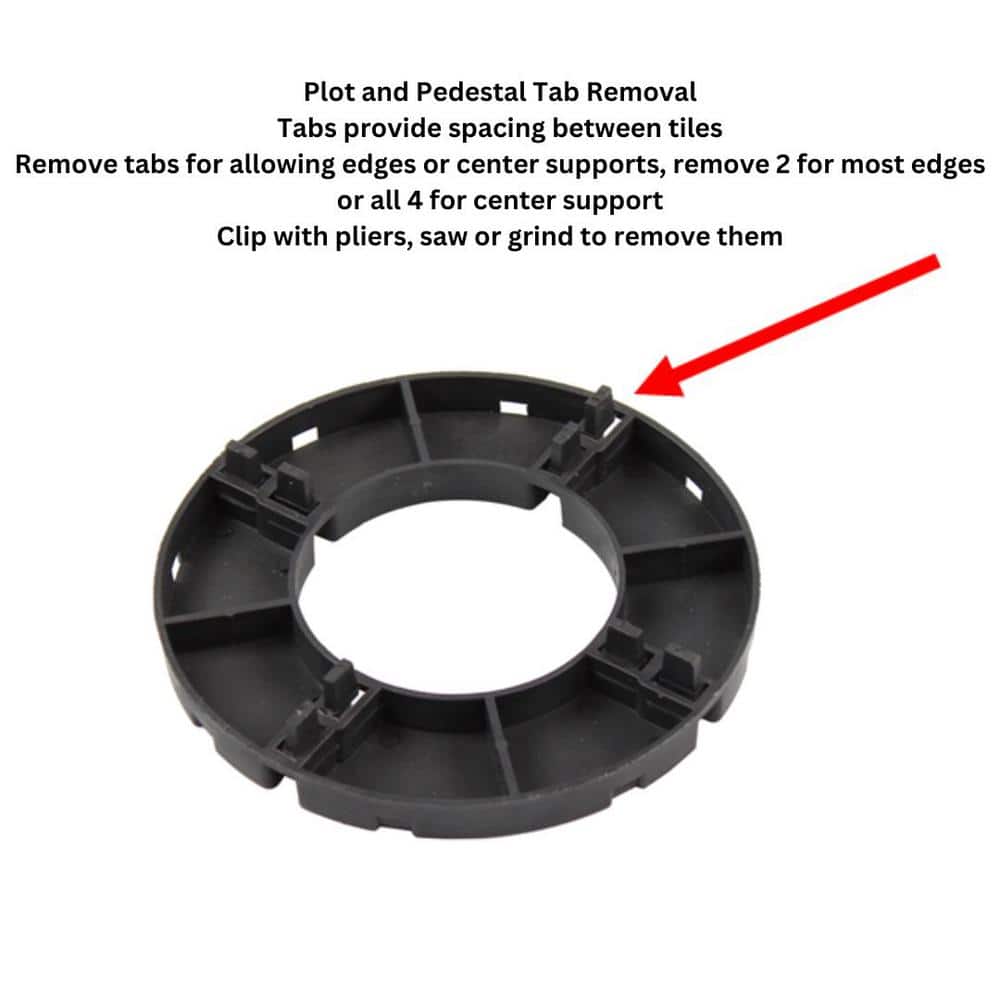 The Tile Doctor 914829-72 Fixed Plastic Pedestal .5" Base Plate for Tile and Paver Pedestal System (72-Pieces/Box)