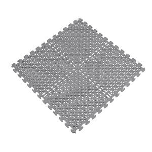 Norsk Multi-Purpose 18.3 in. x 18.3 in. Dove Gray Commercial PVC Garage Flooring Tile with Vented Drain Pattern (6-Pieces)