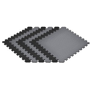 Norsk Black/Rainbow 24 in. x 24 in. x 0.51 in. Foam Interlocking Reversible Floor Mat (6-Pack)