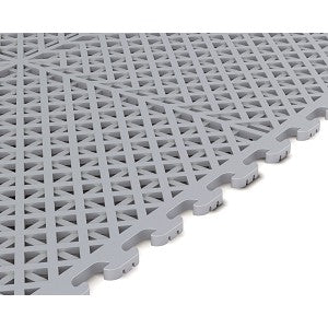 Norsk Multi-Purpose 18.3 in. x 18.3 in. Dove Gray Commercial PVC Garage Flooring Tile with Vented Drain Pattern (6-Pieces)
