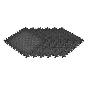 Norsk Black 24 in. x 24 in. EVA Foam Solid Color Diamond Plate Interlocking Tile (18-Tile)