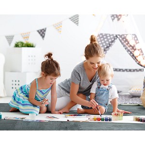 Norsk Reversible Stone Gray/Black Faux Wood 24 in. x 24 in. x 0.47 in. Foam Mats (4-Pack)