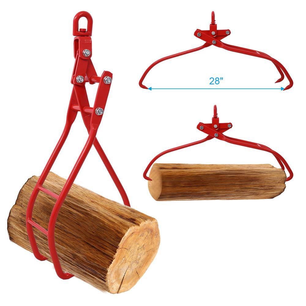 Tidoin 28 in. 3-Claw Heavy Duty Log Grapple Eagle Claws Design Log Lifting Tongs Log Grabs for Lumber