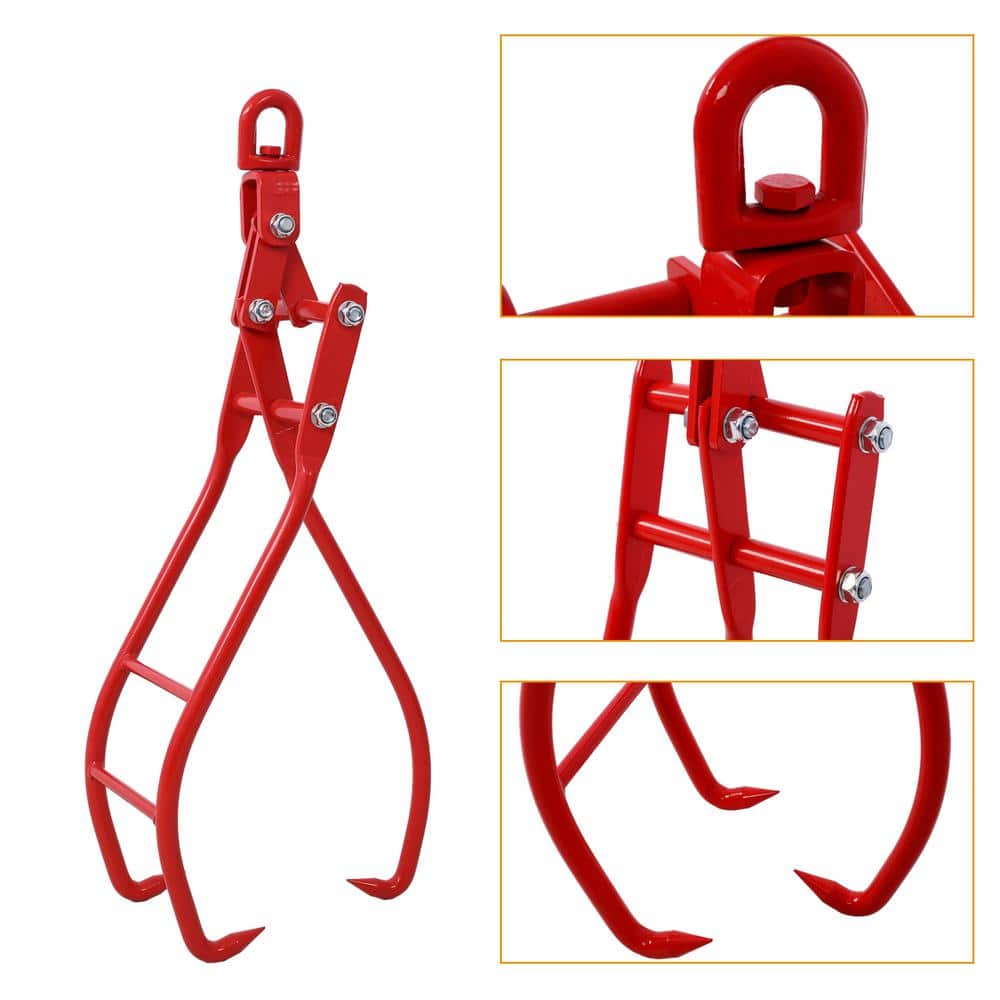 Tidoin 28 in. 3-Claw Heavy Duty Log Grapple Eagle Claws Design Log Lifting Tongs Log Grabs for Lumber