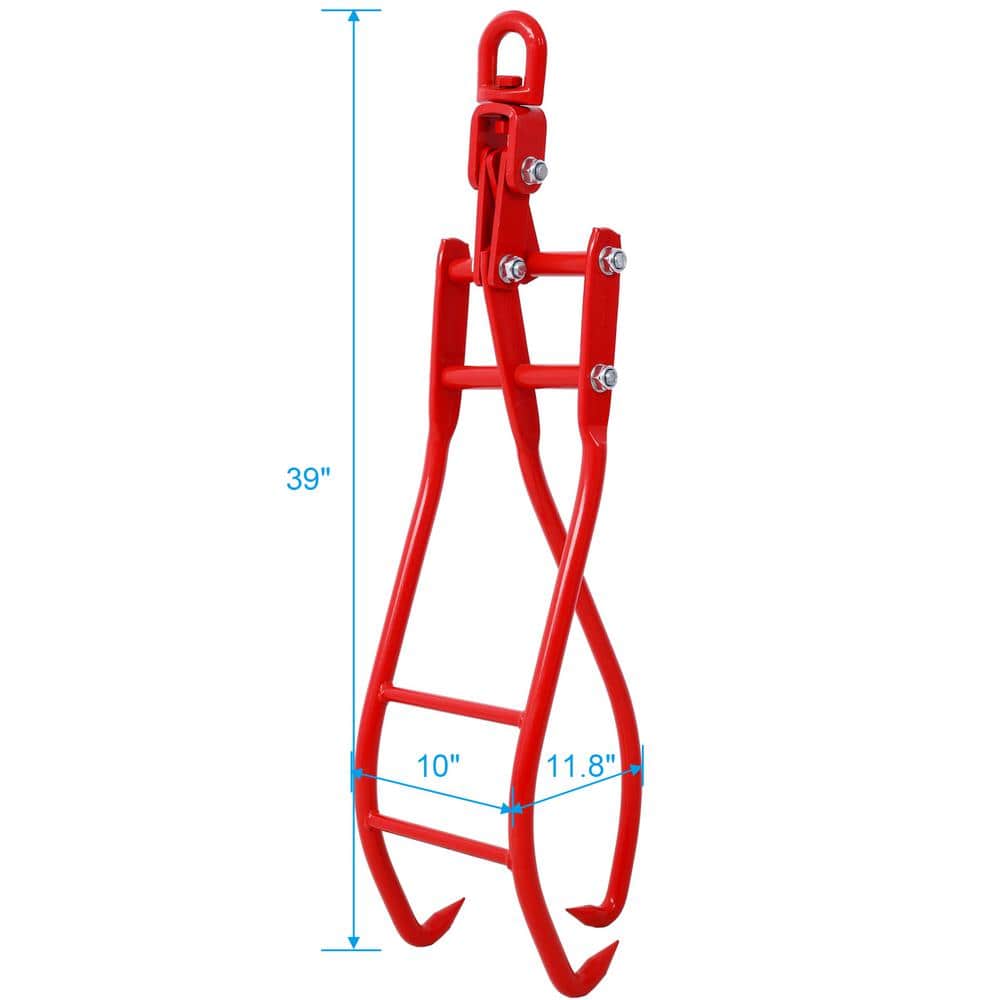 Tidoin 36 in. 3-Claw Heavy Duty Log Grapple Eagle Claws Design Log Lifting Tongs Log Grabs for Lumber
