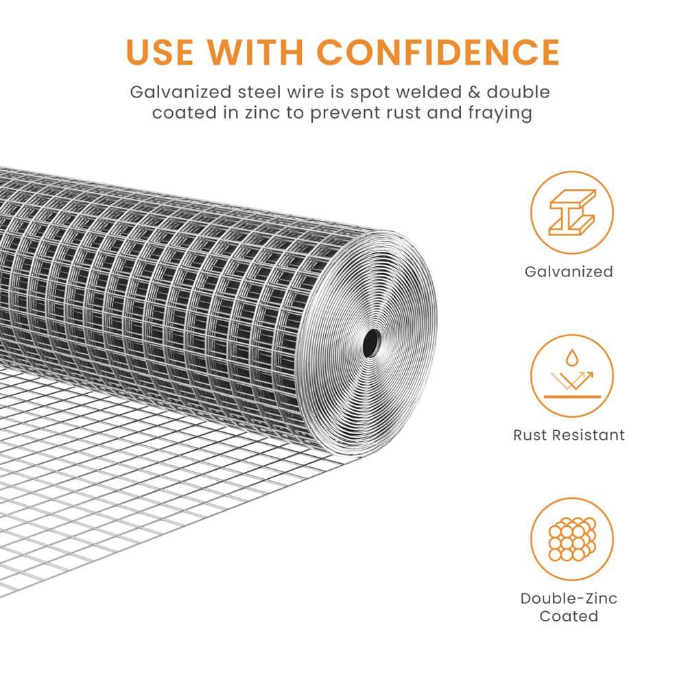 Tidoin 1/2 in. x 4 ft. x 100 ft. 19-Gauge Hardware Cloth Anti-Rust Wire