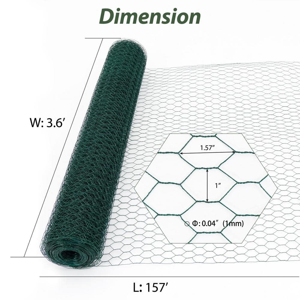 Tidoin 1-1/2 in. x 3.6 ft. x 157 ft. 29-Gauge Hardware Cloth Anti-Rust Wire
