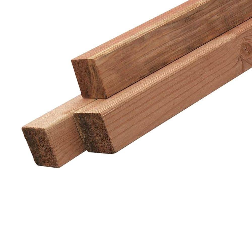 Construction Common Redwood Lumber (Common: 3-3/8 in. x 3-3/8 in. x 8 ft.; Actual: 3.375 in. x 3.375 in. x 8 ft.)