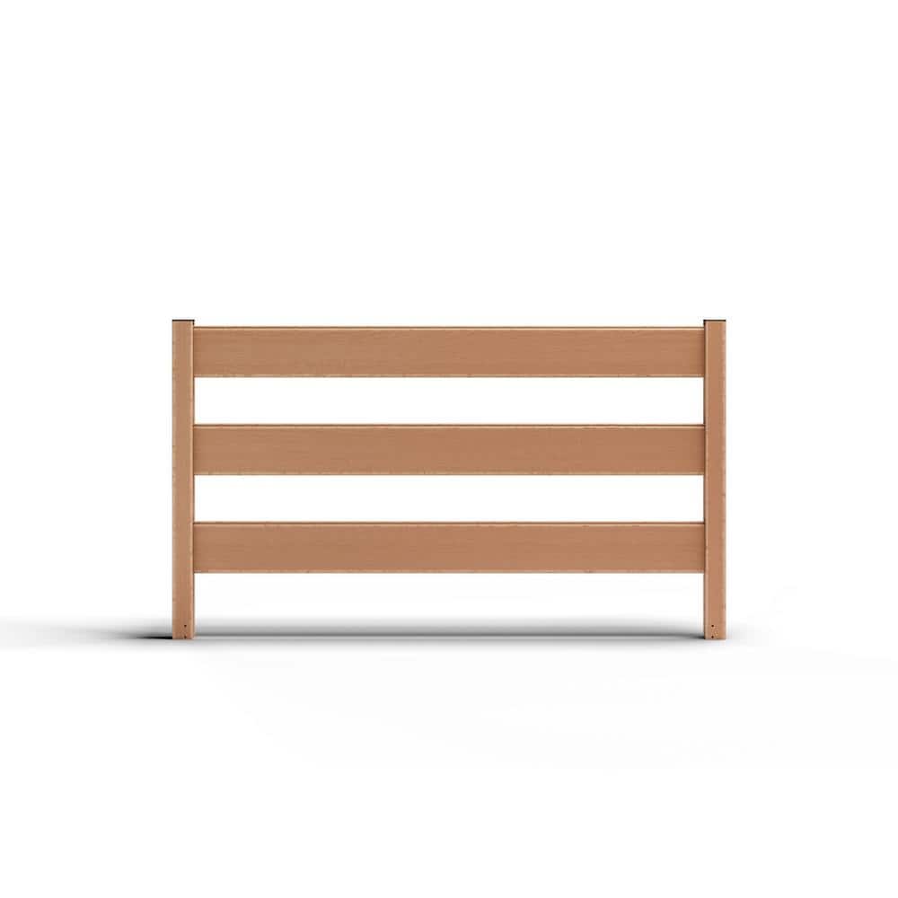 Natures Composites Composite Modern 3-Board Ranch Rail (4 ft. H x 5.75 ft. W) Timber Brown
