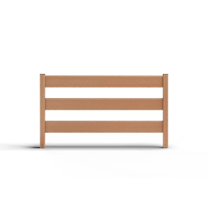Natures Composites Composite Modern 3-Board Ranch Rail (4 ft. H x 5.75 ft. W) Timber Brown