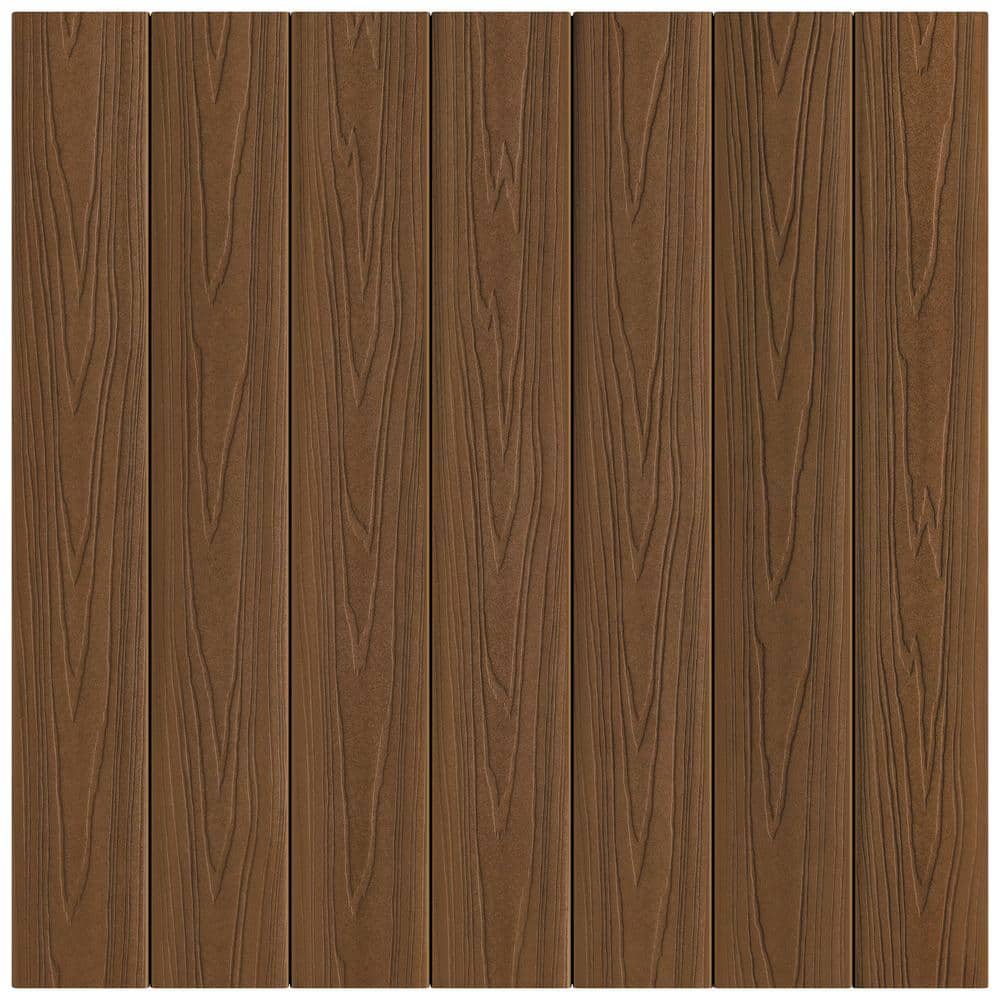 Veranda Timber Brown Grooved Edge Capped Composite Decking Board, 16 ft.