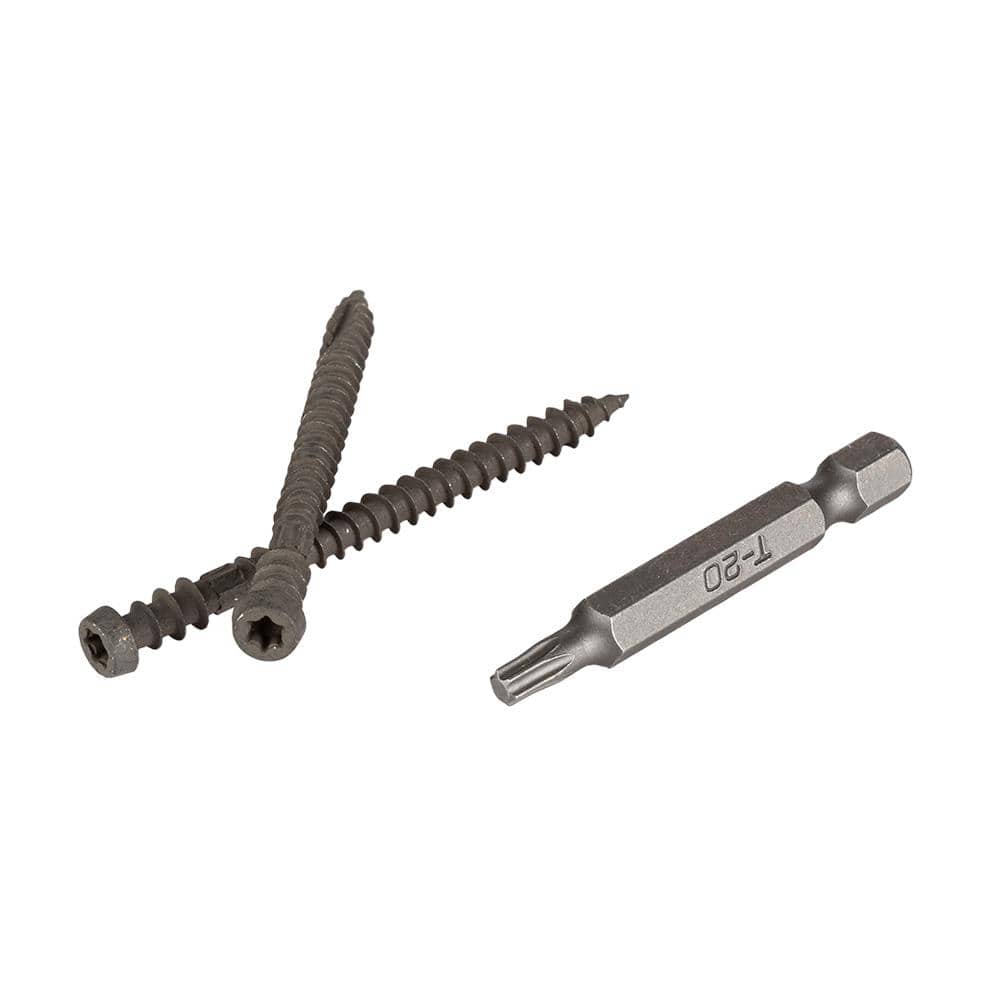 TimberTech TOPLoc for Composite Dark Gray 100 sq. ft. (350 - 2-1/2 in. Screws, 2 Bits)