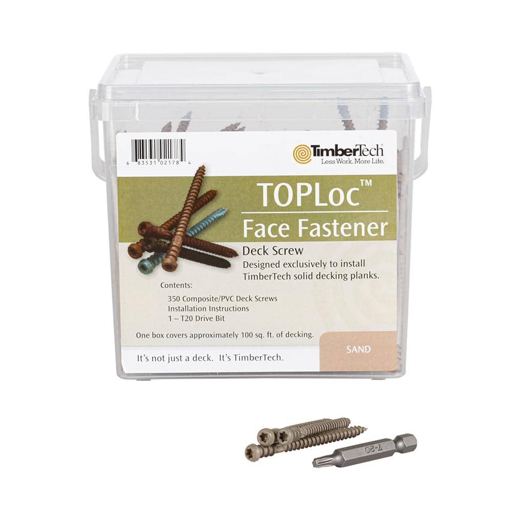 TimberTech TOPLoc for Composite Sand 100 sq. ft. (350 - 2 1/2-in screws, 2 bits)