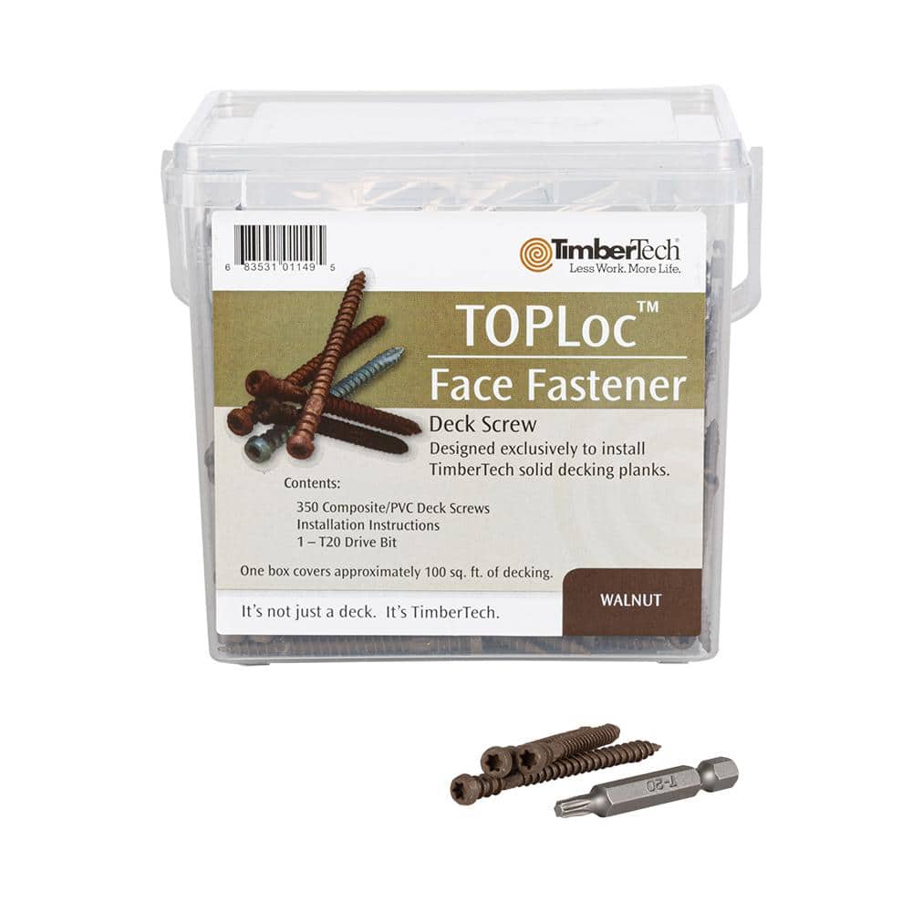 TimberTech TOPLoc for Composite Walnut 100 sq. ft. (350 - 2-1/2 in. Screws, 2 Bits)