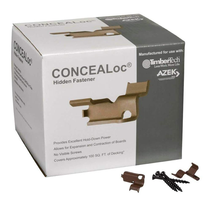 TimberTech CONCEALoc Hidden Fastener 100 sq. ft. (175 CONCEALoc Fasteners, 184 Screws and Drive Bit)