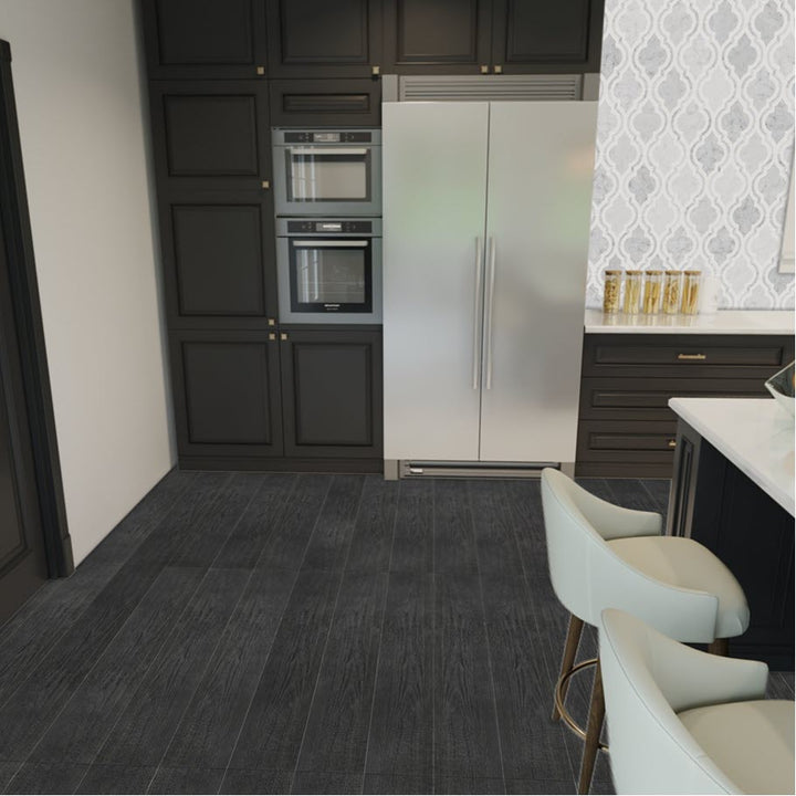 Okinawa Carbon Black 8x48 Matte Porcelain Wood Look Tile