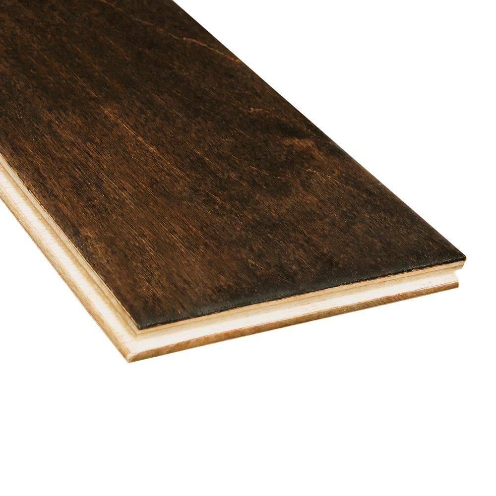 Mohawk Olde Town Tobacco Birch 0.37 in. T x 5 in. W Hand Scraped Engineered Hardwood Flooring (22.97 sq. ft./case)