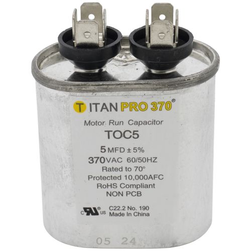 Titan Pro TOC5 capacitor - front view (Product Type: Capacitor; Voltage: 370V)