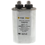 Titan Pro TOCF15 capacitor - front view (Product Type: Capacitor; Voltage: 440/370V)