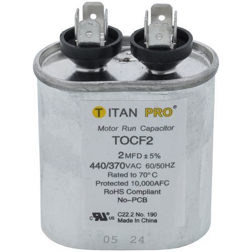 Titan Pro TOCF2 capacitor - front view (Product Type: Capacitor; Voltage: 440/370V)