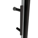 TOOLKISS 44 to 48 in. W x 71 in. H Framed Pivot Shower Door in Black with Clear Glass