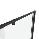 TOOLKISS 44 to 48 in. W x 71 in. H Framed Pivot Shower Door in Black with Clear Glass